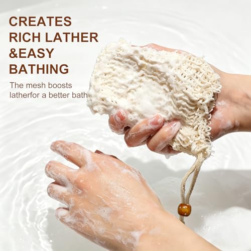 Sisal Soap Bag 6-Pack Exfoliating Soap Saver Pouches for Bar Soap
