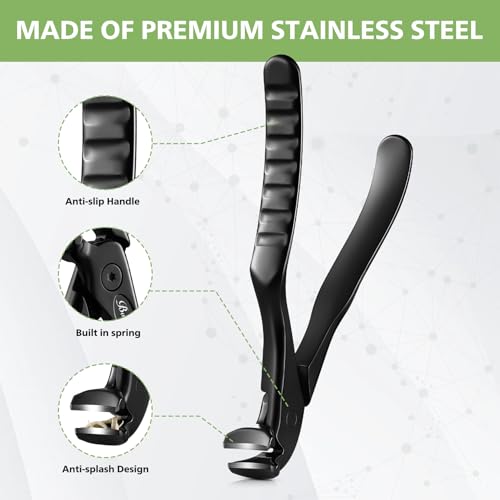 Ergonomic Nail Clipper for Seniors - Long Handle Toenail Clipper with Catcher