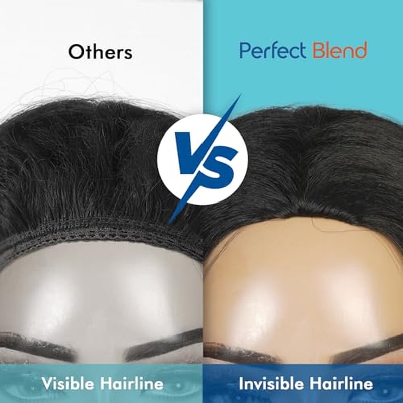 26-Inch Water Wave Half Wig - Human Hair Blend by GLAM21USA