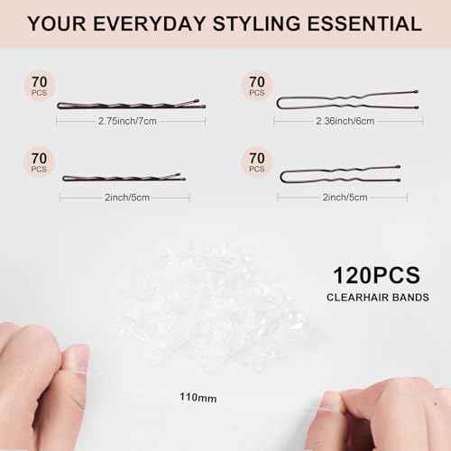 400PCS Smyeyml Bobby Pins Hair Pins Kit, Premium Bobby Pins Brown Hair, Non-Slip Hair Pins for Women, Pain Free Bobby Pin for Women, Invisible Hair Pin, Clear Hair Bands, With Storage Box