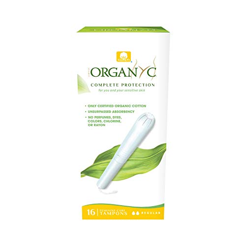 Organyc 100% Organic Cotton Tampons Regular 16 Count with Cardboard Applicator