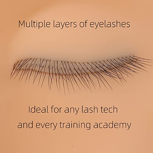 Lash Extension Practice Mannequin Head with 3-Layer Eyelids