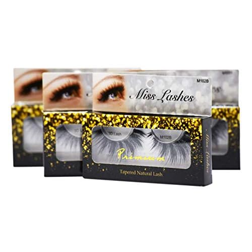 "4 Pairs" of Miss 3D Volume Tapered False Eyelash Extension M101