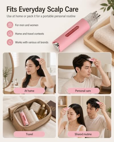 VINGVO Hair Oil Applicator Scalp Comb 18ml + 3ml Dual Capacity with Cleansing Brush
