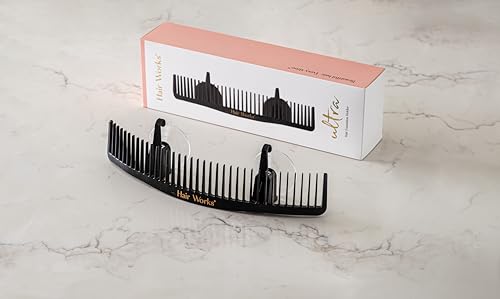 Hair Works Ultra Hair Extension Holder - Wide Weft & Bundle Storage, Strong Suction, Black