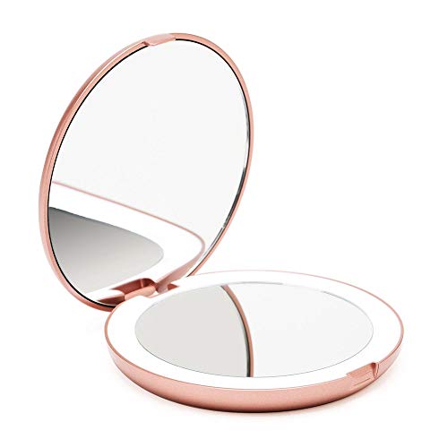 Fancii LED Lighted Makeup Mirror 1x/10x Magnification Rose Gold