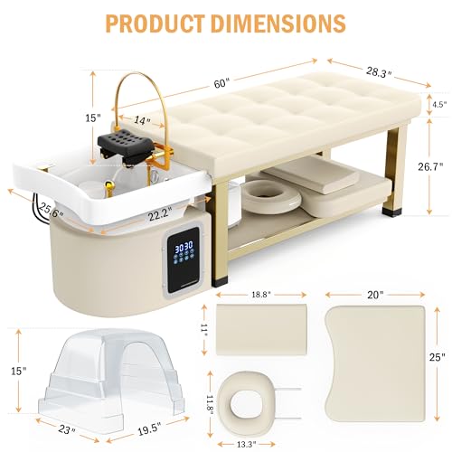 Professional Head Spa Massage Table with Water Circulation & Fumigation