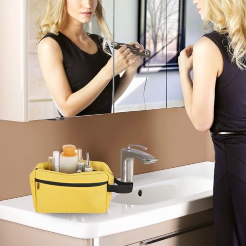 Icramsy Yellow Travel Toiletry Bag for Women & Men Hanging Cosmetic Organizer