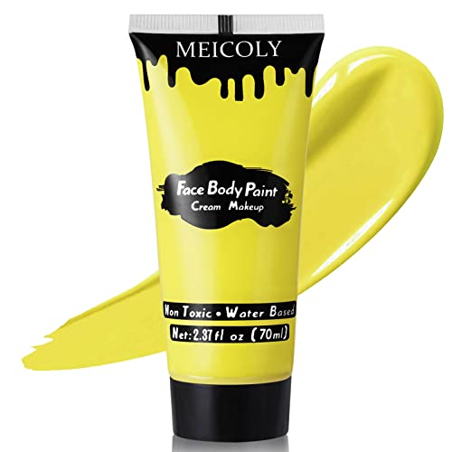 MEICOLY Yellow Face Body Paint - 2.37Oz Washable Makeup for Cosplay