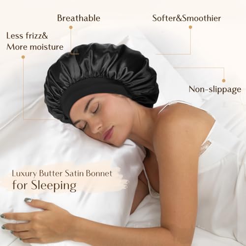 YANIBEST Double Layer Satin Hair Bonnet for Sleeping