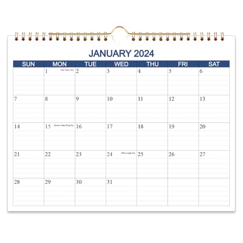 Calendar 2024-2026 - Wall Calendar Runs Nov 2024 to June 2026-20 Months Calendar Planner with Thick Paper for Planning and Organizing for Home or Office, Blue Hanging Calendar, 8.5 x 11 Inches