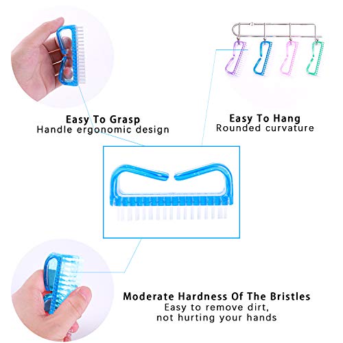 6-Pack Nail Cleaning Brush Set with Handle Grip for Detail Cleaning