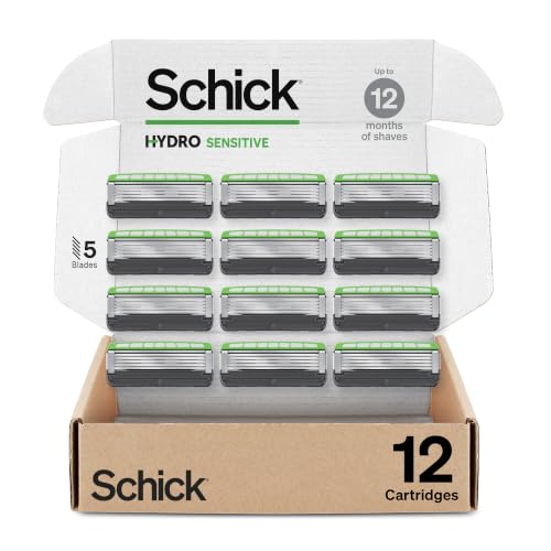 Schick Hydro Sensitive 5-Blade Razor Blade Refills, 12 Pack - Sensitive Skin