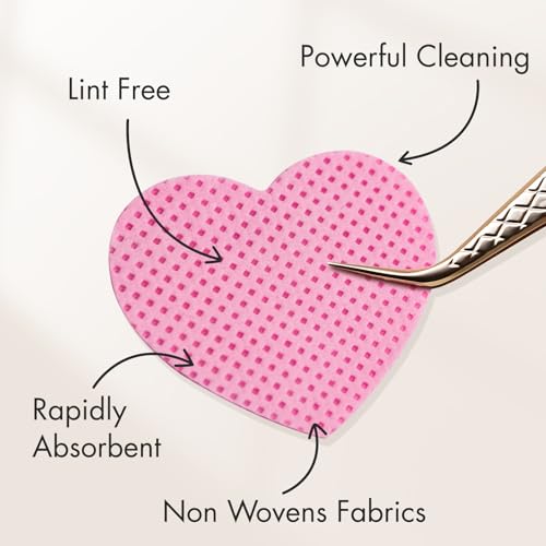 Lint-Free Eyelash Extension Glue Wipes 200 Pack - Pink Non-Woven Fabric for Lash & Nail Cleanser