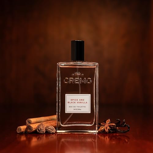 Cremo Spice & Black Vanilla Cologne for Men, 3.4 Fl Oz