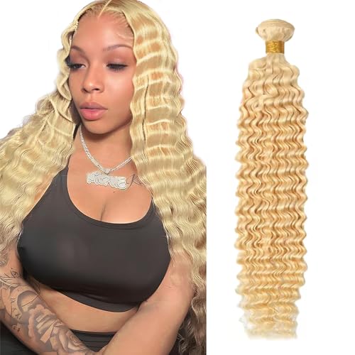 Blonde Deep Wave Human Hair Bundles 12 Inch - Unprocessed Brazilian Virgin Hair