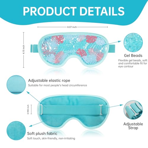 Cooling Eye Mask Reusable Gel Ice Pack for Puffy Eyes & Migraines