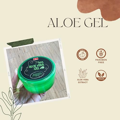 Aloe Vera Gel ? 99% Pure, Fast-Absorbing and No-Residue Moisturizer, Non-Sticky - Aloe Vera can be good for Sunburn, after tanning, Dry Skin, Body, face & hair Care ? 10.1 fl oz (300g).
