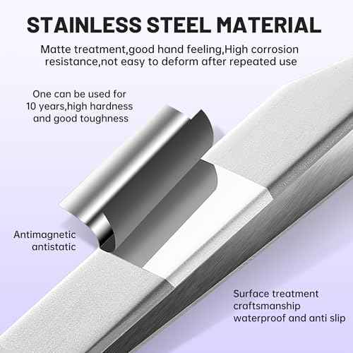 High Precision Lash Tweezers for Individual and Volume Eyelash Extensions Premium Stainless Steel Curved Fiber Tip Professional Isolation Tweezer