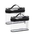 BAGSMART TSA Approved Toiletry Bag, 2 Pack Clear Makeup Cosmetic Bag Organizer, Quart Size Travel Bag for Toiletries, Carry-on Travel Accessories Essentials, Black-2pcs