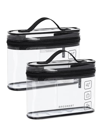 BAGSMART TSA Approved Clear Toiletry Bag, 2-Pack
