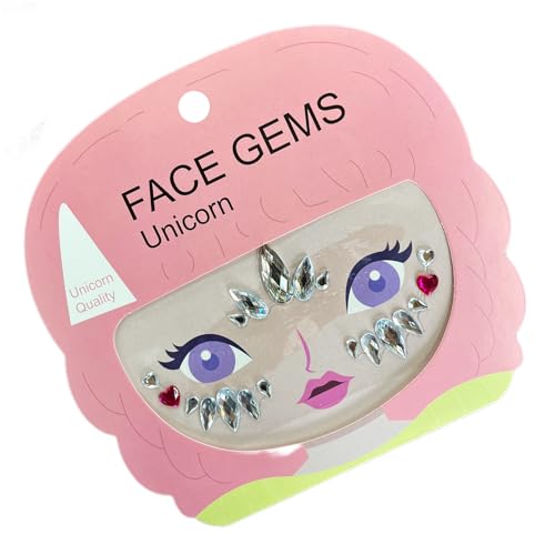 Rhinestone Face Gems Stickers for Kids, 2-Pack Festival Body Jewels