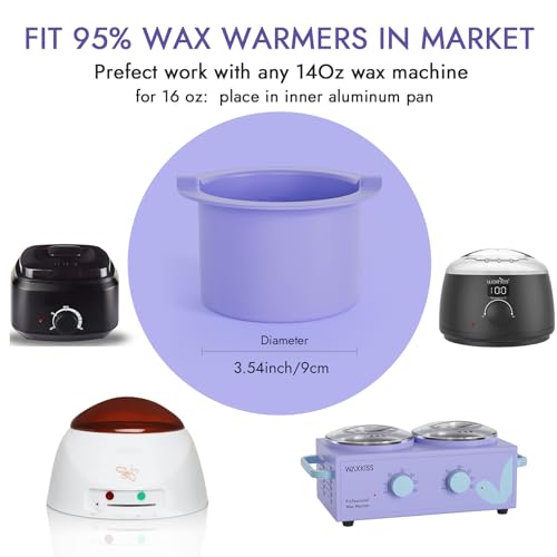 Silicone Wax Warmer Liner 14oz Pot Liner for Waxing Replacement Microwave Easy to Clean Reusable 3pcs Non-Stick Wax Silicone Bowl Diameter 9cm