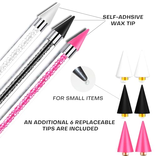 Rhinestone Picker Tool Kit - 14 Pcs Dual-Head Wax Pens & Tweezers Set