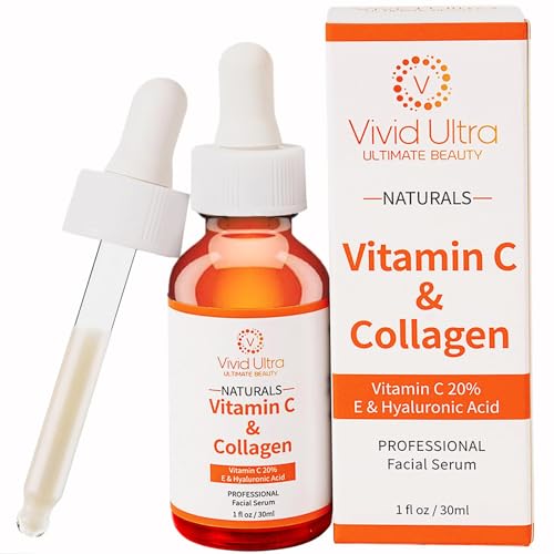 Vivid Ultra Vitamin C Serum for Face ? Anti-Aging Serum with Hyaluronic Acid, Collagen & Vitamin E ? Brightening Dark Spots, Firming Skin, Reducing Wrinkles & Acne Scars ? 1 Fl Oz