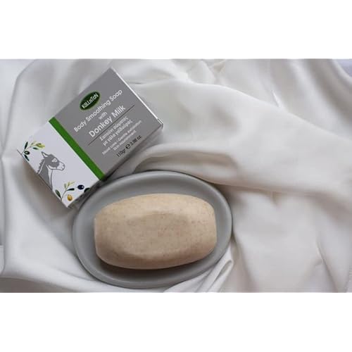 Kalliston, Donkey Milk Soap Bar, Body Smoothing Soap for Moisturizing, Natural Moisturizer and Gentle Exfoliation, Rich in Vitamins for Skin Glow, 3.88 oz Each, Pack of 2, 110g Each