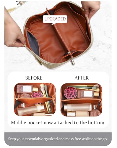 Large Capacity Travel Makeup Bag with Dividers | Waterproof