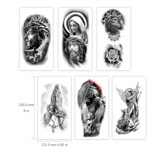 Religious Temporary Tattoos - Jesus, Angels & Mary Pack