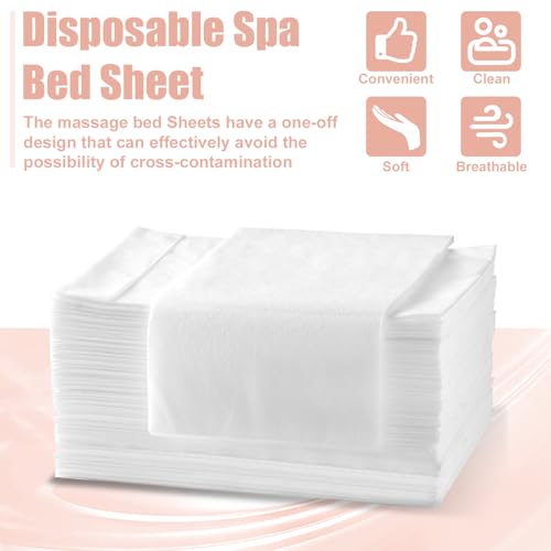 Disposable Spa Bed Sheets 30-Pack - Non-Woven Massage Table Covers (70" x 31")