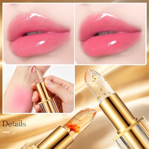 Crystal Jelly Lipstick Set, Temperature Color Changing Lip Balm, 2 PC