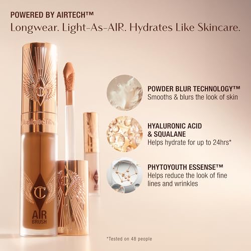 Charlotte Tilbury AIRbrush Flawless Blur Concealer - Longwear Concealer for Dark Circles, Blemishes, Redness & More - Hydrating, Crease-Proof & Full Coverage with a Natural Matte Finish