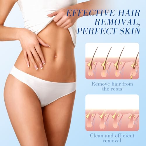 hoyesch Face & Body Wax Strips Hair Removal Kit - 60 Count with 4 Calming Wipes
