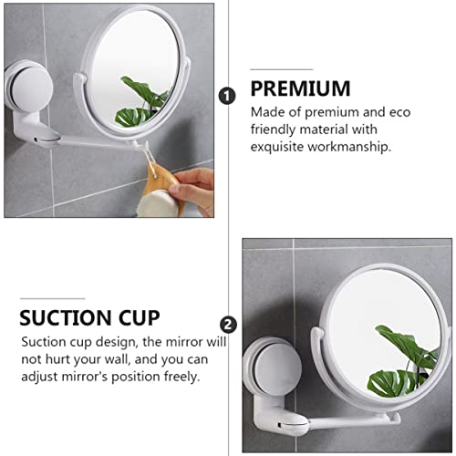 Minkissy Wall Mounted Makeup Mirror 10x Magnification, Suction Cup, Double-Sided, Adjustable - Transparent 1" x 1"