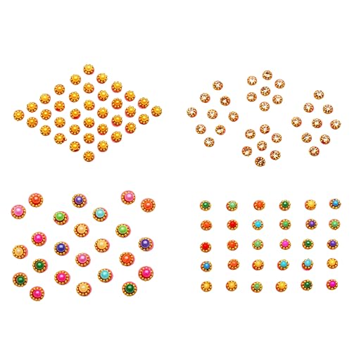 Crystal Bindi Stickers Pack of 4 - Self-Adhesive Forehead Gems