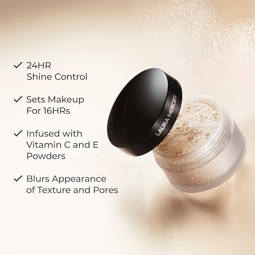 Laura Mercier Translucent Loose Setting Powder in Shade Translucent Honey: 24 HR Shine Control, Soft Matte Finish, Best for Normal to Oily Skin, For Medium Skin Tones + Velour Puff Bundle