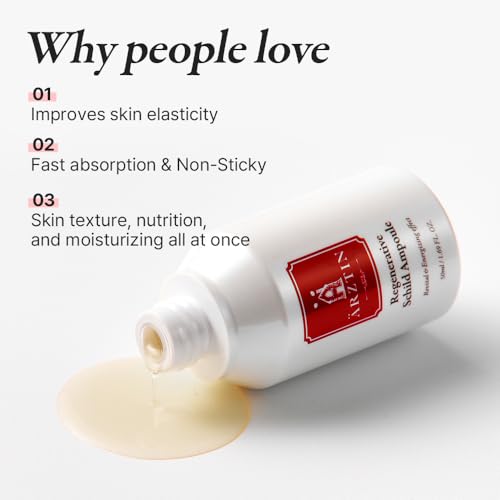 Regenerative Schild Ampoule, 1.69 fl oz Non-sticky | Soft & Fast absolution, Anti-aging Facial Serum, Nutrition, Brightening, Elasticity, Soothing for Dry, Wrinkled, Oily Skin