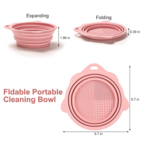 Etercycle Foldable Silicone Makeup Brush Cleaner Bowl - Pink