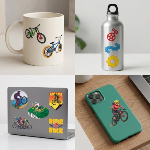 96 Pcs Bike Temporary Tattoos for Kids | Waterproof