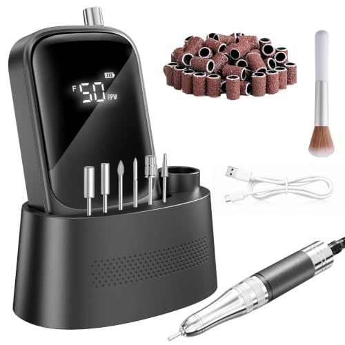 Wea&Hea Electric Nail Drill for Manicure & Pedicure, Professional Cordless 50,000RPM