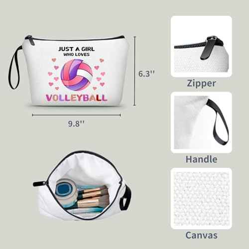 Volleyball Gifts for Teen Girls,Volleyball Gifts for Team,Volleyball Makeup Bag,Volleyball Stuff,Small Cosmetic Bag,Birthday Gifts for Friends Female,Volleyball Gifts,Christmas