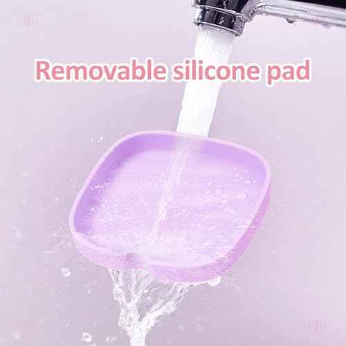 Retainer Case Slim Aligner Case with Vent Holes Removable Inner Tray Silicone for Easy Cleaning (1Pack Pink Purple)