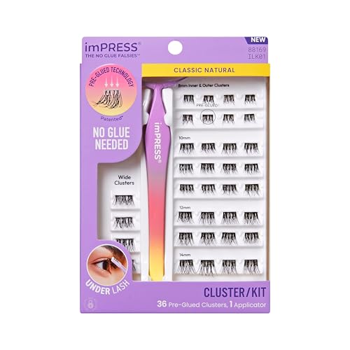 imPRESS Self-Adhesive Press On Lashes - 12mm-14mm, 36 Clusters