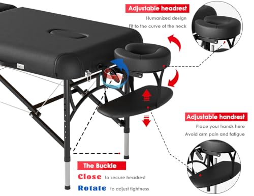 CLORIS 84" Professional Massage Table Portable Folding Adjustable