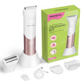 PRITECH Bikini Trimmer for Women, 2-in-1 Rechargeable Electric Razors for Women, Waterproof Bikini Shaver for Pubic Hair, Legs, Arms, Underarms, Electric Trimmer with Ceramic Blades, Travel Lock