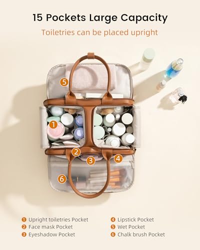 LOVEVOOK Large Waterproof Travel Toiletry Bag for Women