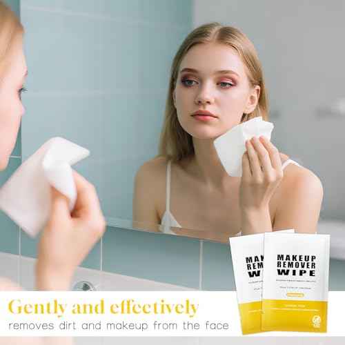 Pack of 100 Makeup Remover Wipes Individually Wrapped,Chamomile Scent,Face Cleansing Wipes Bulk, Travel Towelette Makeup Remover Cloth for Face Cleansing Skin Care Remove Makeup